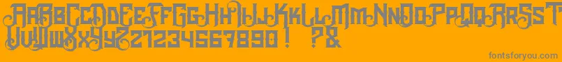 フォントTheBlackVeil – オレンジの背景に灰色の文字