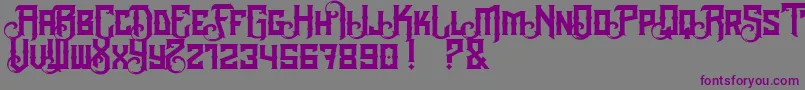 TheBlackVeil Font – Purple Fonts on Gray Background