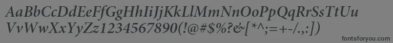 MinionproSemibolditsubh Font – Black Fonts on Gray Background
