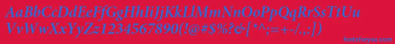 MinionproSemibolditsubh Font – Blue Fonts on Red Background