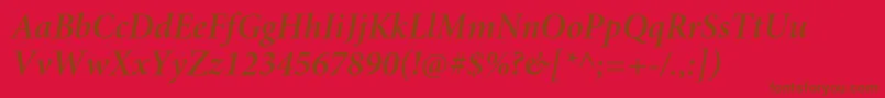 MinionproSemibolditsubh Font – Brown Fonts on Red Background