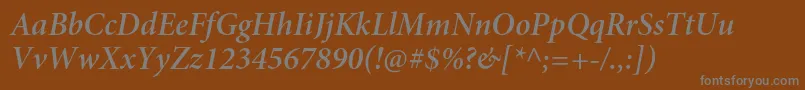 MinionproSemibolditsubh-fontti – harmaat kirjasimet ruskealla taustalla