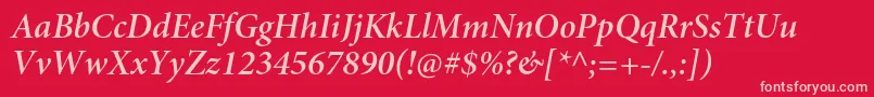 MinionproSemibolditsubh Font – Pink Fonts on Red Background