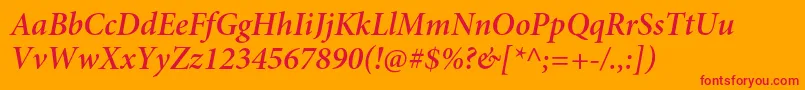 MinionproSemibolditsubh Font – Red Fonts on Orange Background