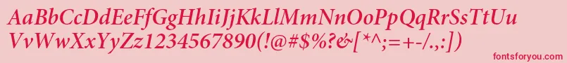 MinionproSemibolditsubh Font – Red Fonts on Pink Background