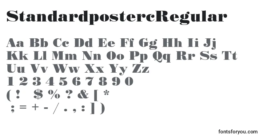 Schriftart StandardpostercRegular – Alphabet, Zahlen, spezielle Symbole