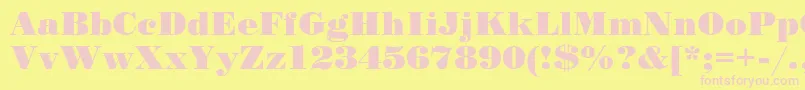 StandardpostercRegular Font – Pink Fonts on Yellow Background