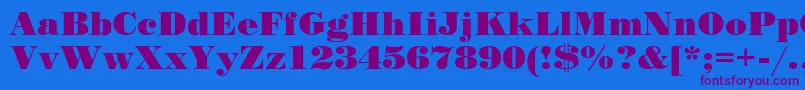 StandardpostercRegular Font – Purple Fonts on Blue Background