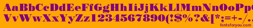 StandardpostercRegular Font – Purple Fonts on Orange Background