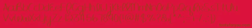Weitere Informationen zur Mrfhellofall-Schriftart Mrfhellofall-Schriftart – Braune Schriften auf rotem Hintergrund