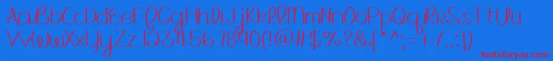 Mrfhellofall Font – Red Fonts on Blue Background