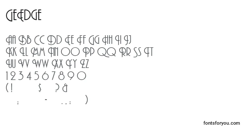 Czcionka GeEdge – alfabet, cyfry, specjalne znaki