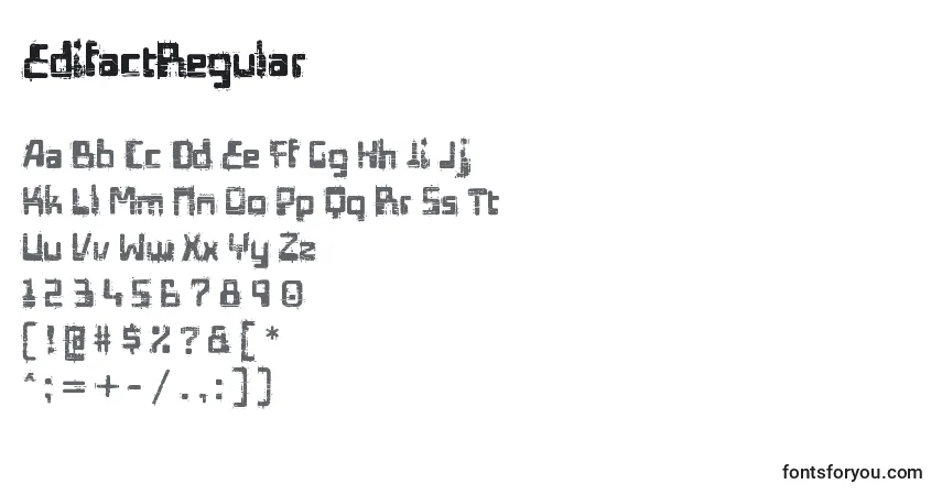 A fonte EdifactRegular – alfabeto, números, caracteres especiais