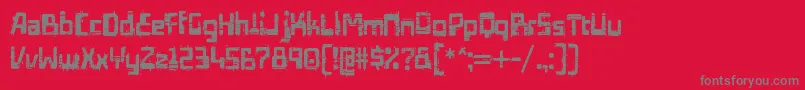 フォントEdifactRegular – 赤い背景に灰色の文字