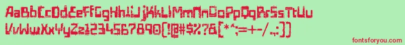 EdifactRegular Font – Red Fonts on Green Background