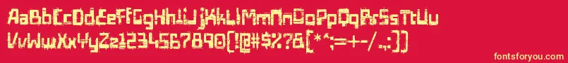 EdifactRegular Font – Yellow Fonts on Red Background