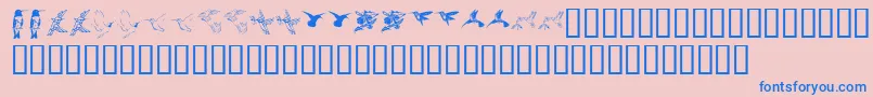 フォントKrReneesHummingbirdsTwo – ピンクの背景に青い文字