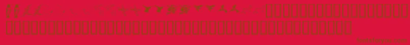KrReneesHummingbirdsTwo Font – Brown Fonts on Red Background