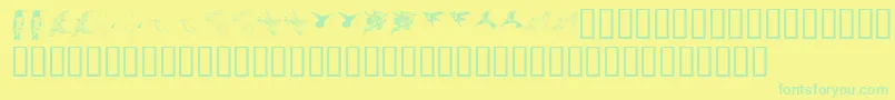 Weitere Informationen zur KrReneesHummingbirdsTwo-Schriftart KrReneesHummingbirdsTwo-Schriftart – Grüne Schriften auf gelbem Hintergrund