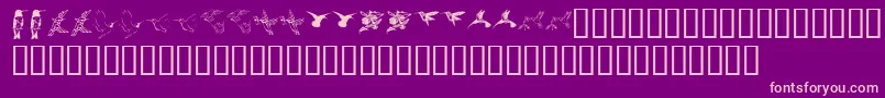 KrReneesHummingbirdsTwo Font – Pink Fonts on Purple Background