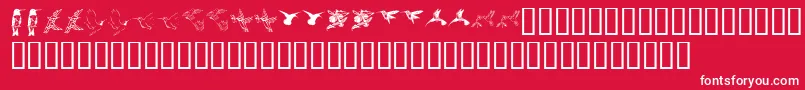 Шрифт KrReneesHummingbirdsTwo – белые шрифты на красном фоне