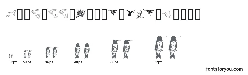 Größen der Schriftart KrReneesHummingbirdsTwo