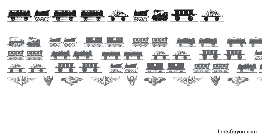 Schriftart Eisenbahn – Alphabet, Zahlen, spezielle Symbole