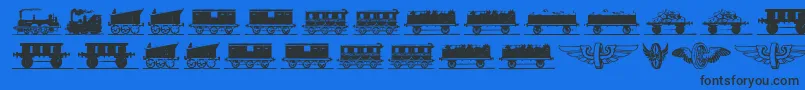 Eisenbahn Font – Black Fonts on Blue Background