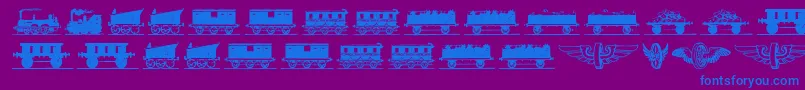 Eisenbahn Font – Blue Fonts on Purple Background