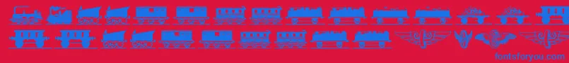 Eisenbahn Font – Blue Fonts on Red Background