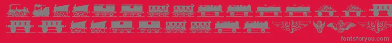 Eisenbahn Font – Gray Fonts on Red Background