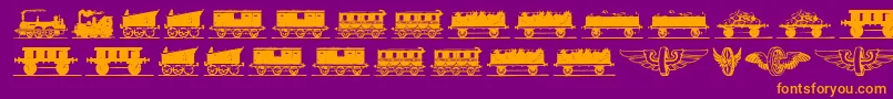 fuente Eisenbahn – Fuentes Naranjas Sobre Fondo Morado