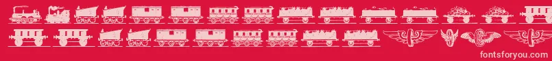 Eisenbahn Font – Pink Fonts on Red Background