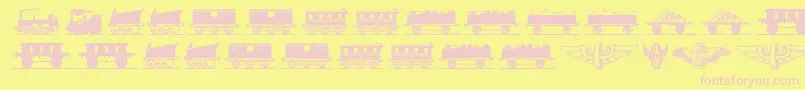 Eisenbahn Font – Pink Fonts on Yellow Background