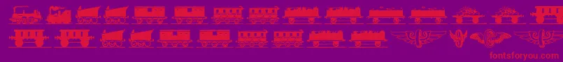 Eisenbahn-Schriftart – Rote Schriften auf violettem Hintergrund