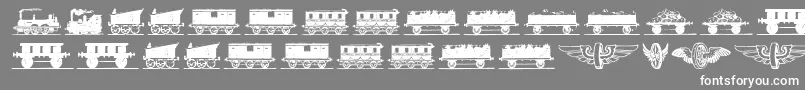 フォントEisenbahn – 灰色の背景に白い文字