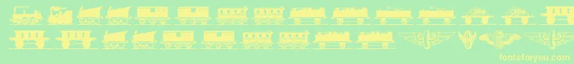 Eisenbahn Font – Yellow Fonts on Green Background