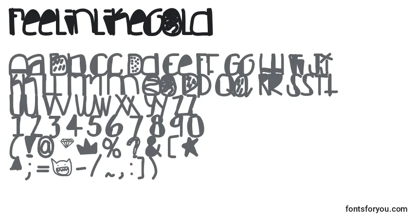 Шрифт Feelinlikegold – алфавит, цифры, специальные символы