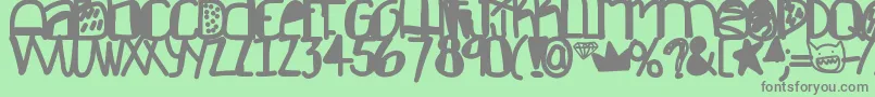 フォントFeelinlikegold – 緑の背景に灰色の文字