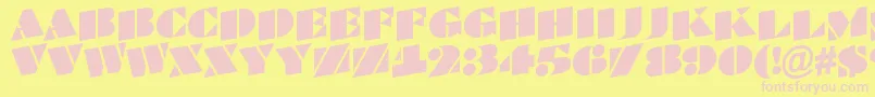 ABraggatitulspup-fontti – vaaleanpunaiset fontit keltaisella taustalla