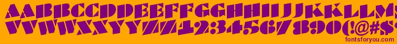 フォントABraggatitulspup – オレンジの背景に紫のフォント
