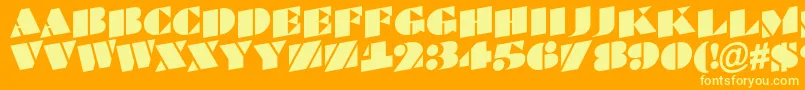 ABraggatitulspup-Schriftart – Gelbe Schriften auf orangefarbenem Hintergrund