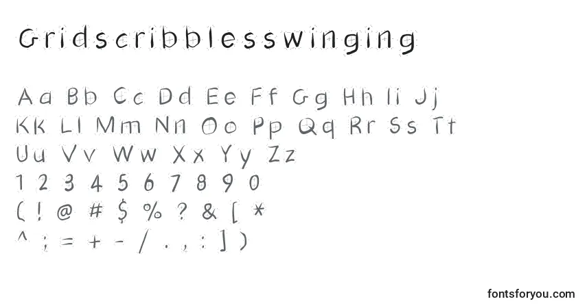 Gridscribblesswinging-fontti – aakkoset, numerot, erikoismerkit