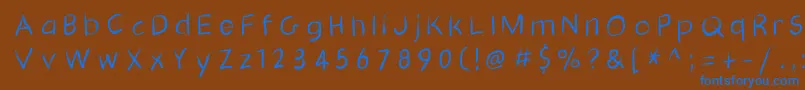 Gridscribblesswinging Font – Blue Fonts on Brown Background
