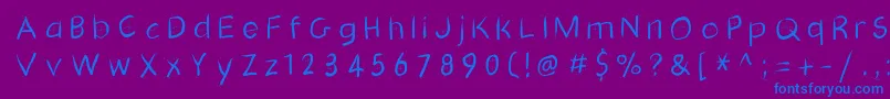 Gridscribblesswinging Font – Blue Fonts on Purple Background