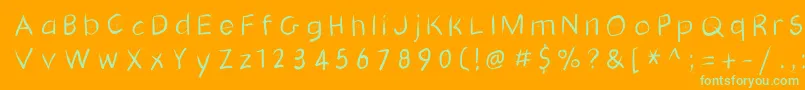 Gridscribblesswinging Font – Green Fonts on Orange Background