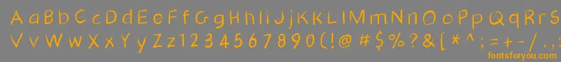 Gridscribblesswinging Font – Orange Fonts on Gray Background