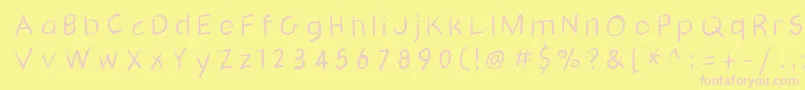 フォントGridscribblesswinging – ピンクのフォント、黄色の背景
