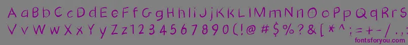 Шрифт Gridscribblesswinging – фиолетовые шрифты на сером фоне