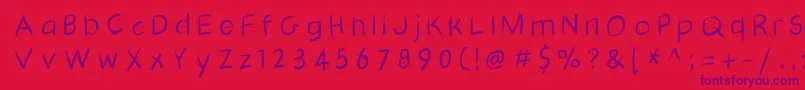 Gridscribblesswinging Font – Purple Fonts on Red Background